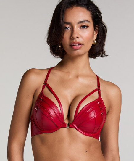 Soutien-gorge &agrave; armatures pr&eacute;form&eacute; push-up Faye, Rouge