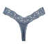 String taille extra basse en coton, Bleu
