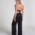 Pantalon de plage en satin, Noir