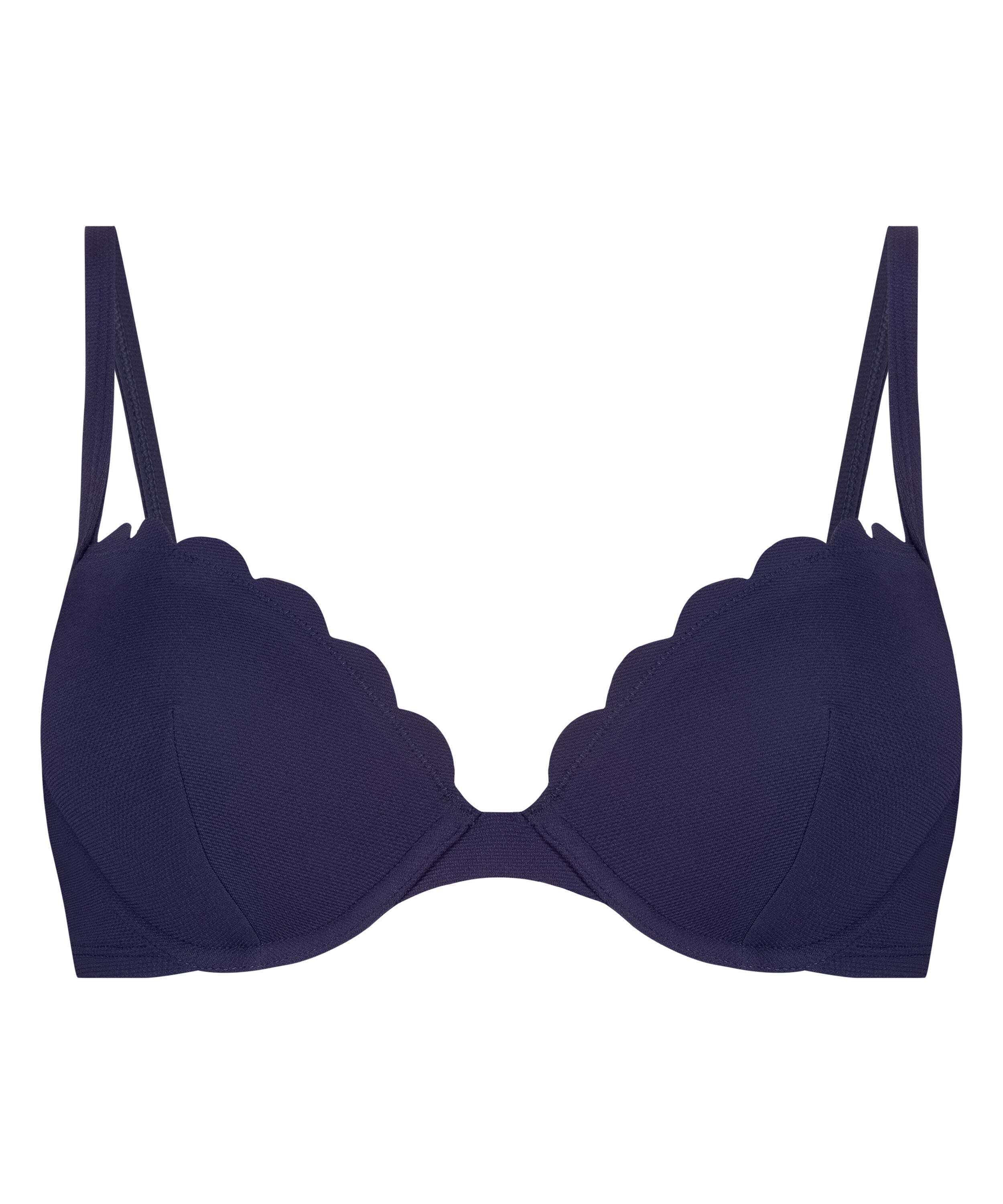Haut de bikini préformé à armatures Scallop, Bleu Haut de bikini préformé à armatures Scallop, Bleu
