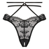 Slip brésilien à entrejambe ouvert Roxanne, Noir
