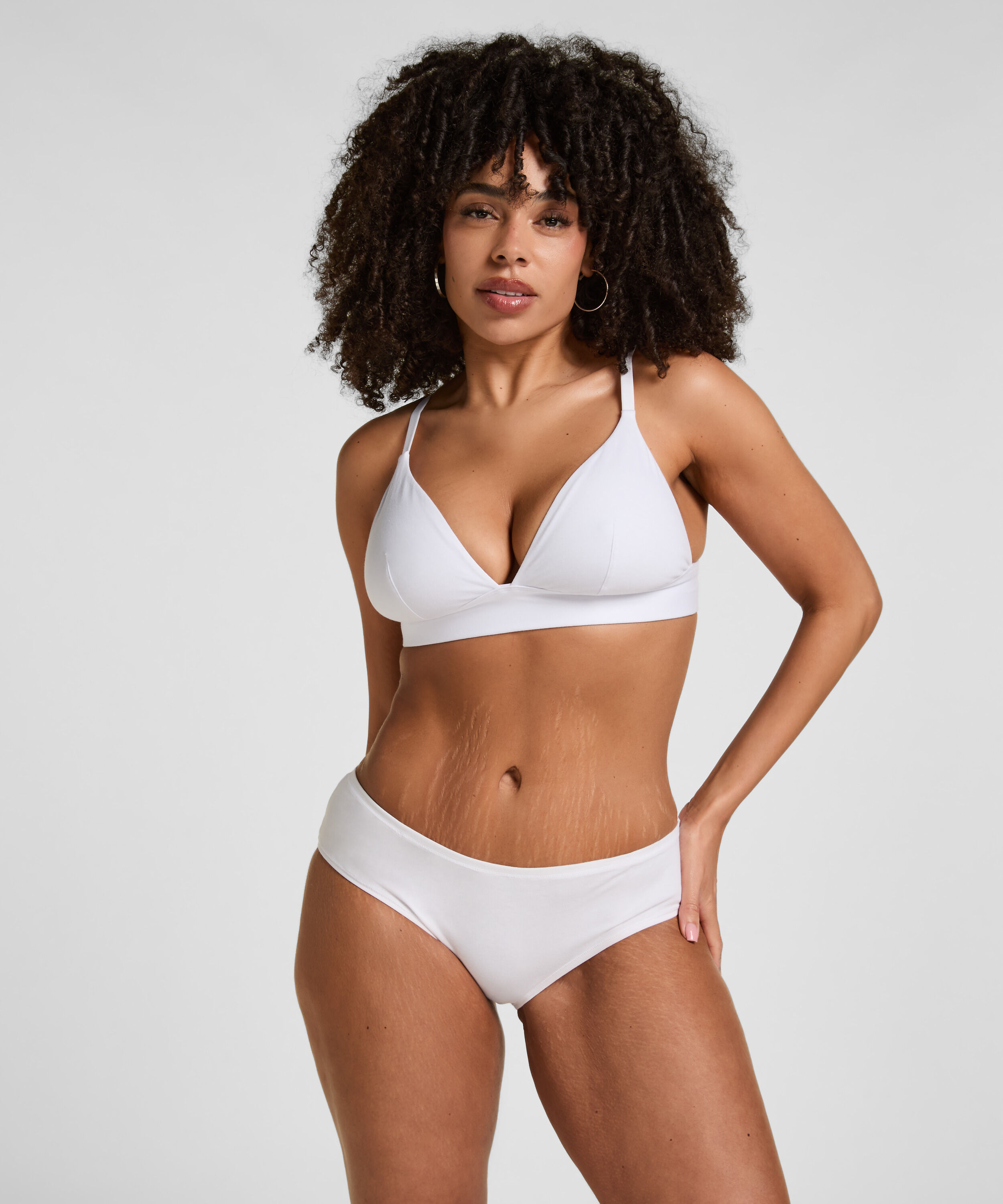 Slip Brésilien en Coton Kira, Blanc