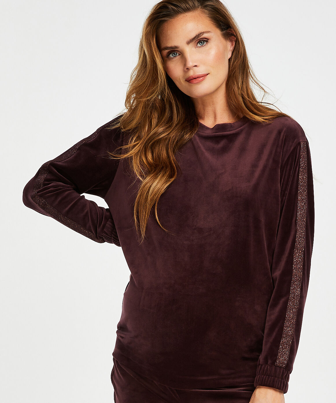 Top de grossesse en velours Shimmer, Violet