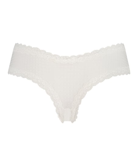 Slip br&eacute;silien V-shape Mesh, Blanc