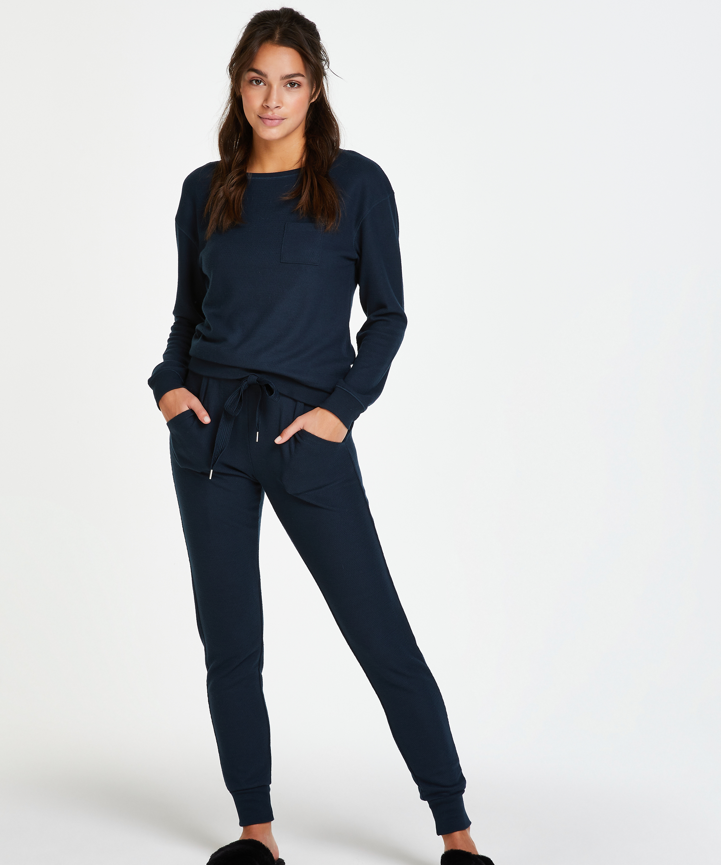 Pyjama waffle, Bleu, main