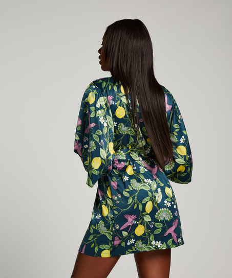 Kimono Satin, Bleu