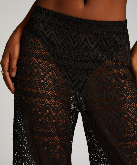 Pantalon de plage en dentelle, Noir