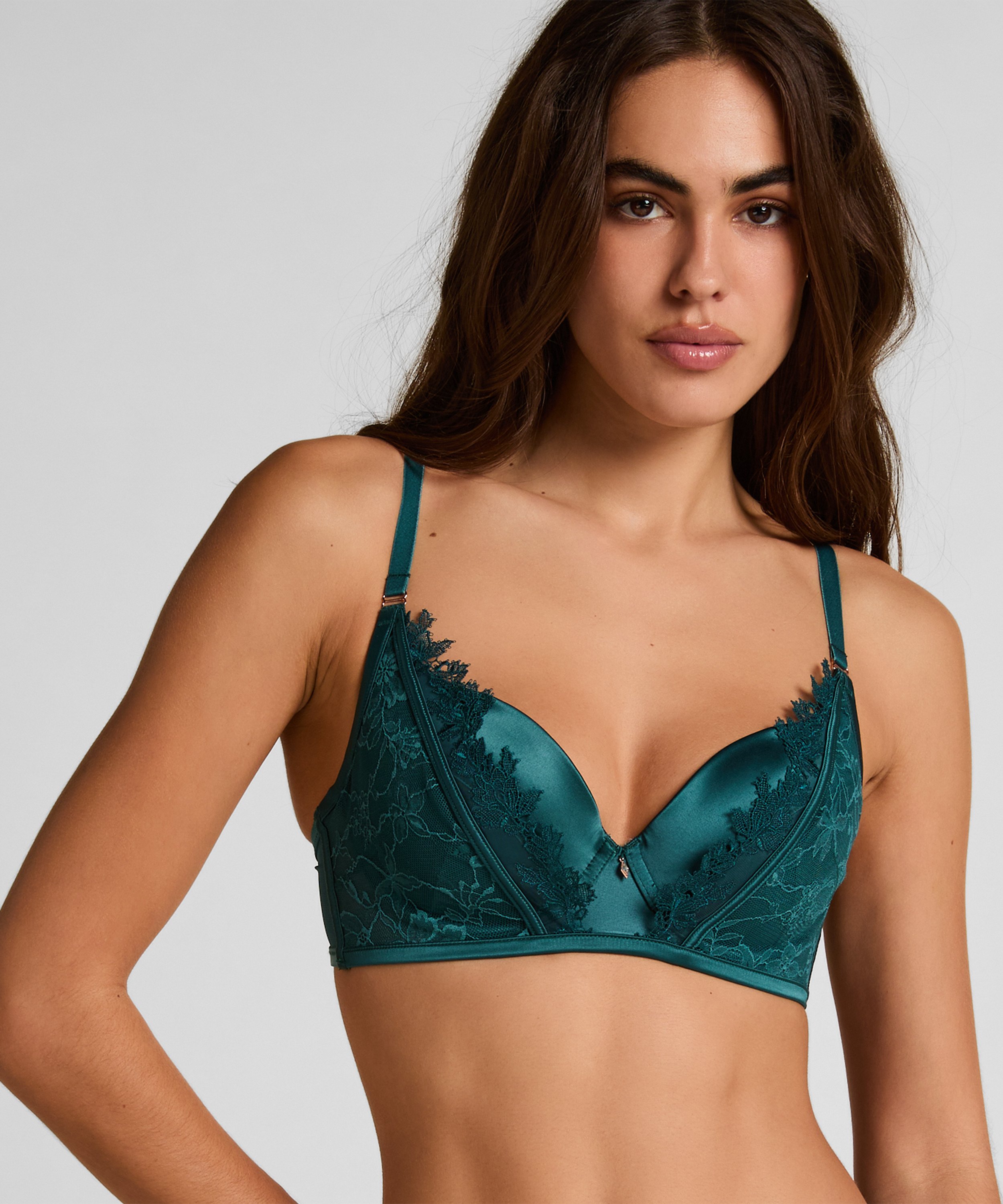 Soutien-gorge à armatures rembourré longline Julia, Vert, main