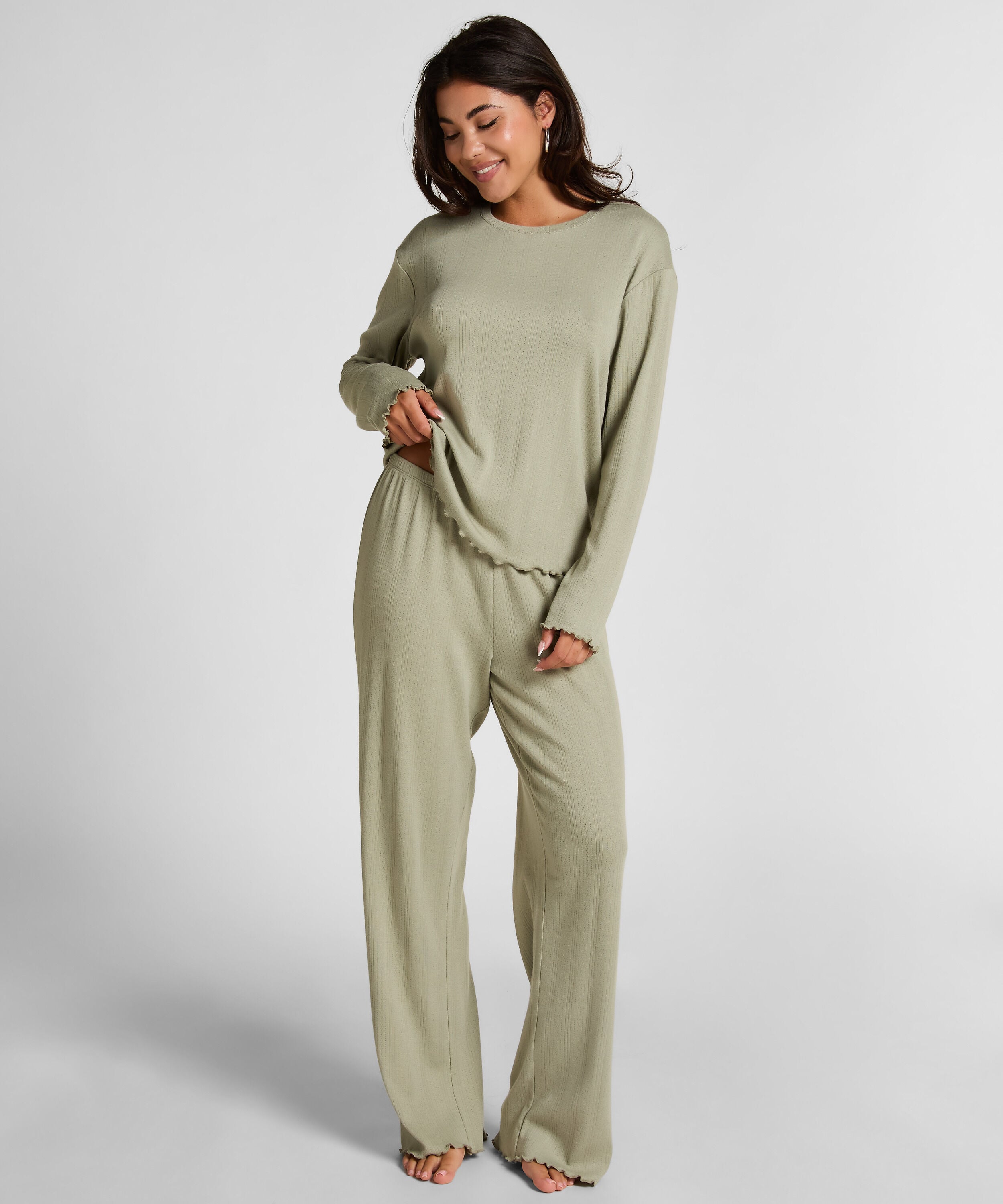 Pyjama Pant Loose Pointelle, Vert Pyjama Pant Loose Pointelle, Vert