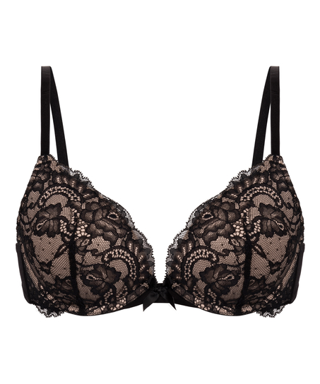 Soutien-gorge push-up à armatures préformé Teddy, Noir