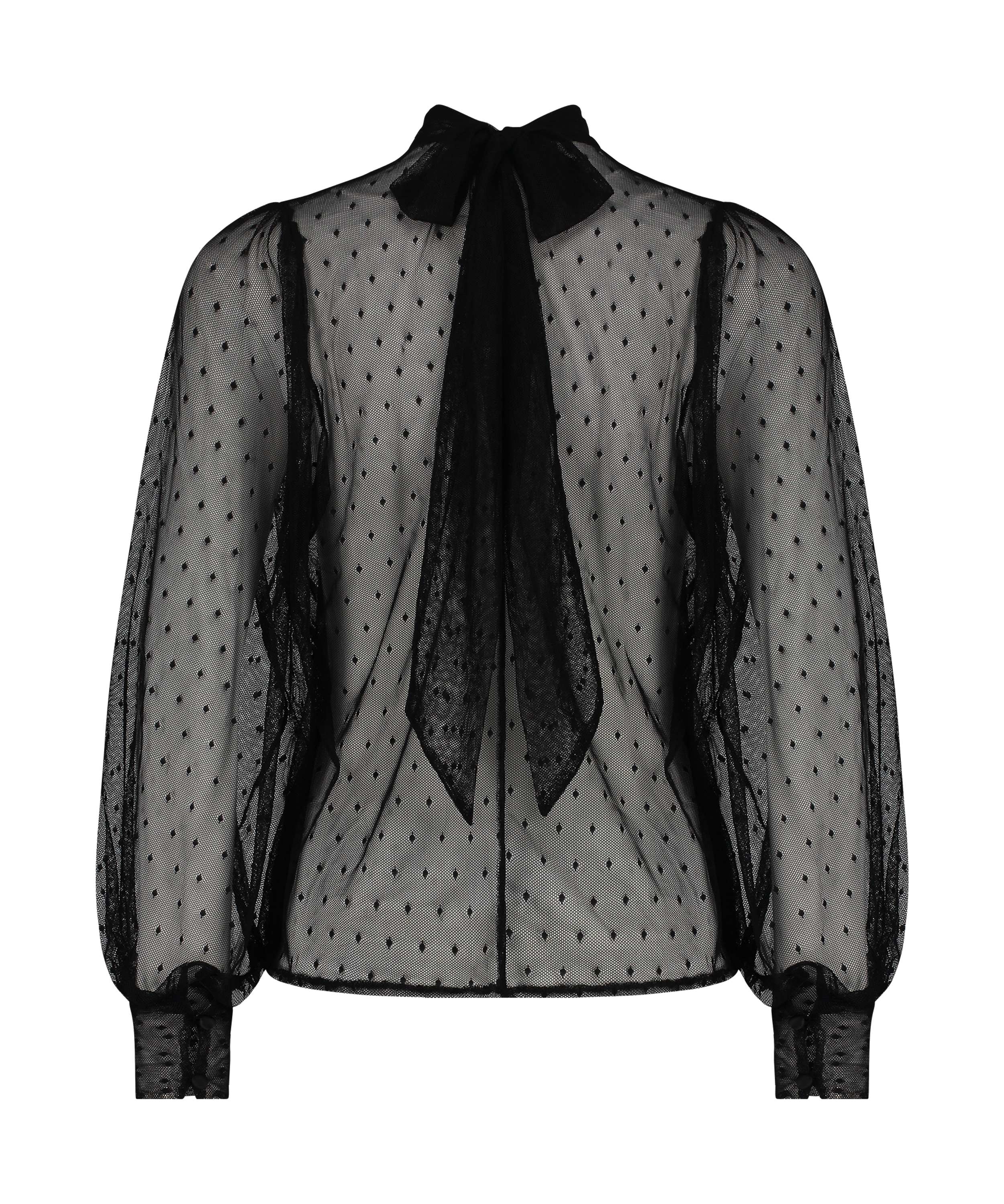 Top en dentelle, Noir, main