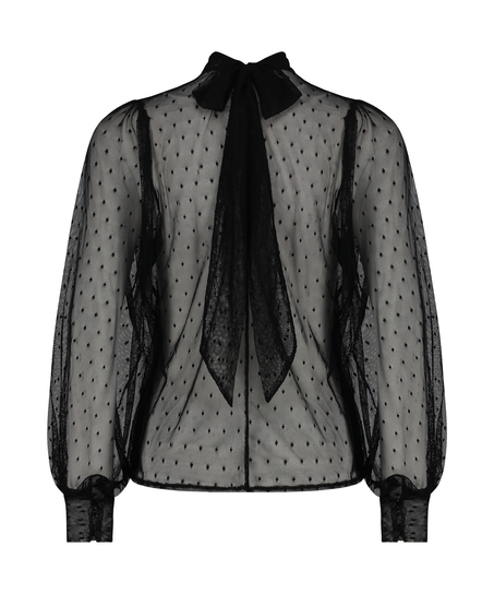 Top en dentelle, Noir