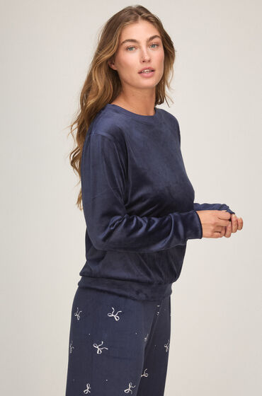 Hunkemöller Ensemble Pyjama Velours Bleu