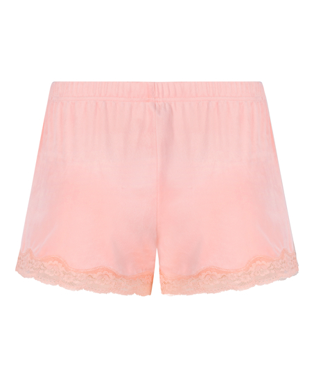 Short en velours à dentelle, Rose