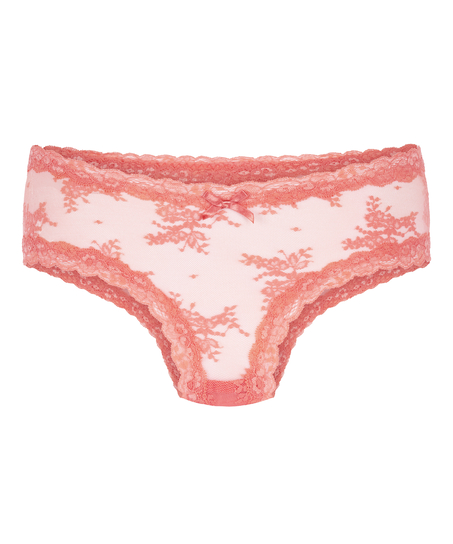 Slip br&eacute;silien V-shape Mesh, Rose