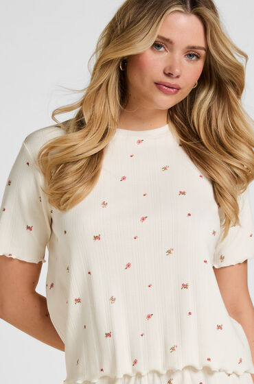Hunkemöller Haut de Pyjama Pointelle Blanc