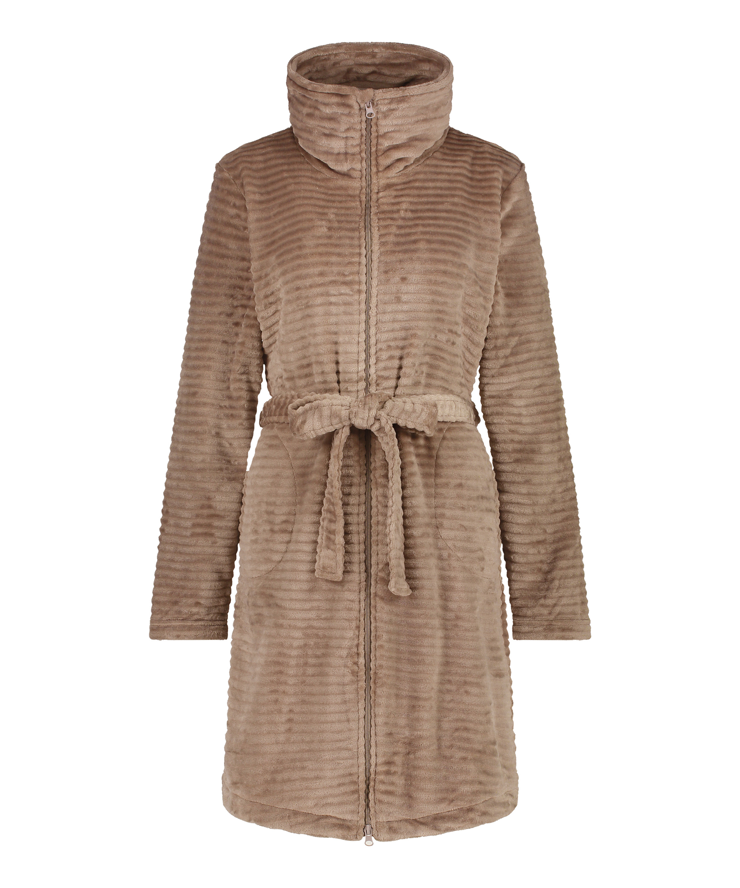 Peignoir Zip Fleece, Gris, main