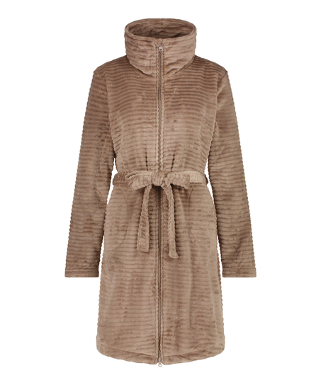 Peignoir Zip Fleece, Gris