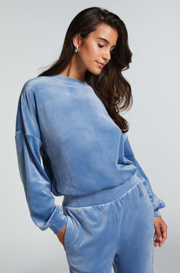 Hunkemöller Top Velours Bleu