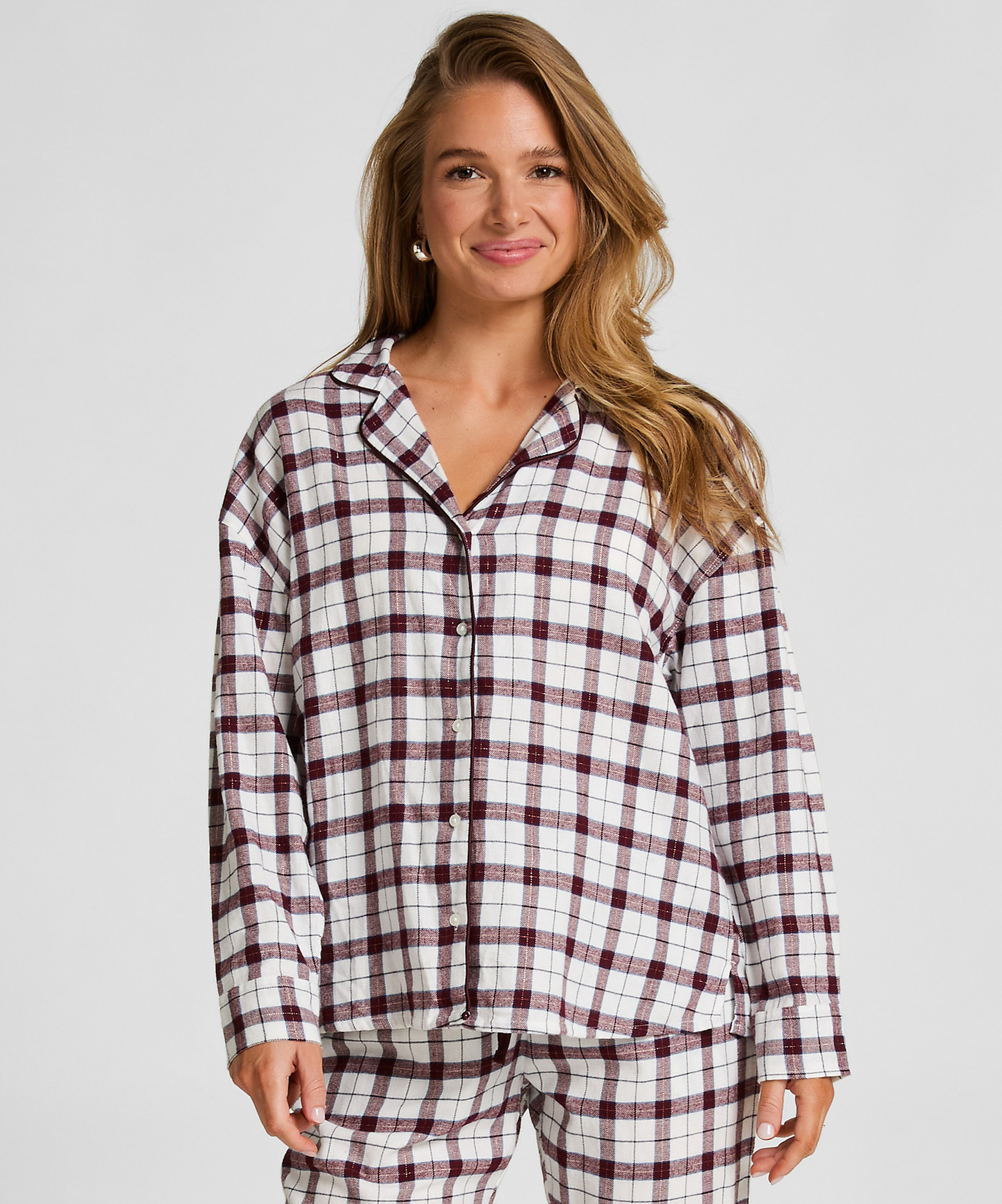 Haut de Pyjama Flanel, Blanc, main