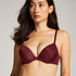 Soutien-gorge &agrave; armatures pr&eacute;form&eacute; Plunge, Rouge