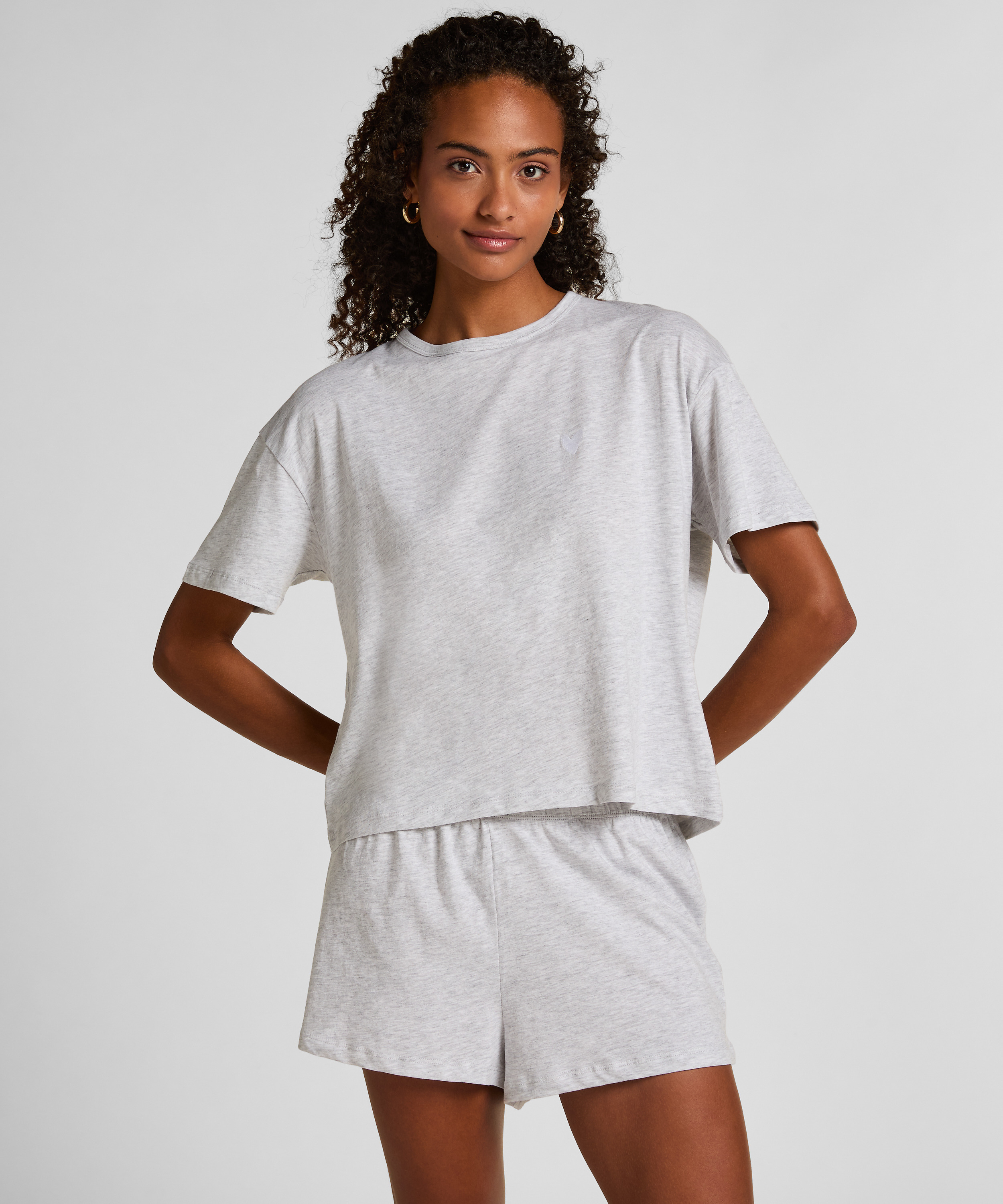Pyjama Jersey Heart, Gris, main