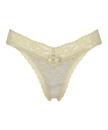 String taille extra basse en coton, Vert