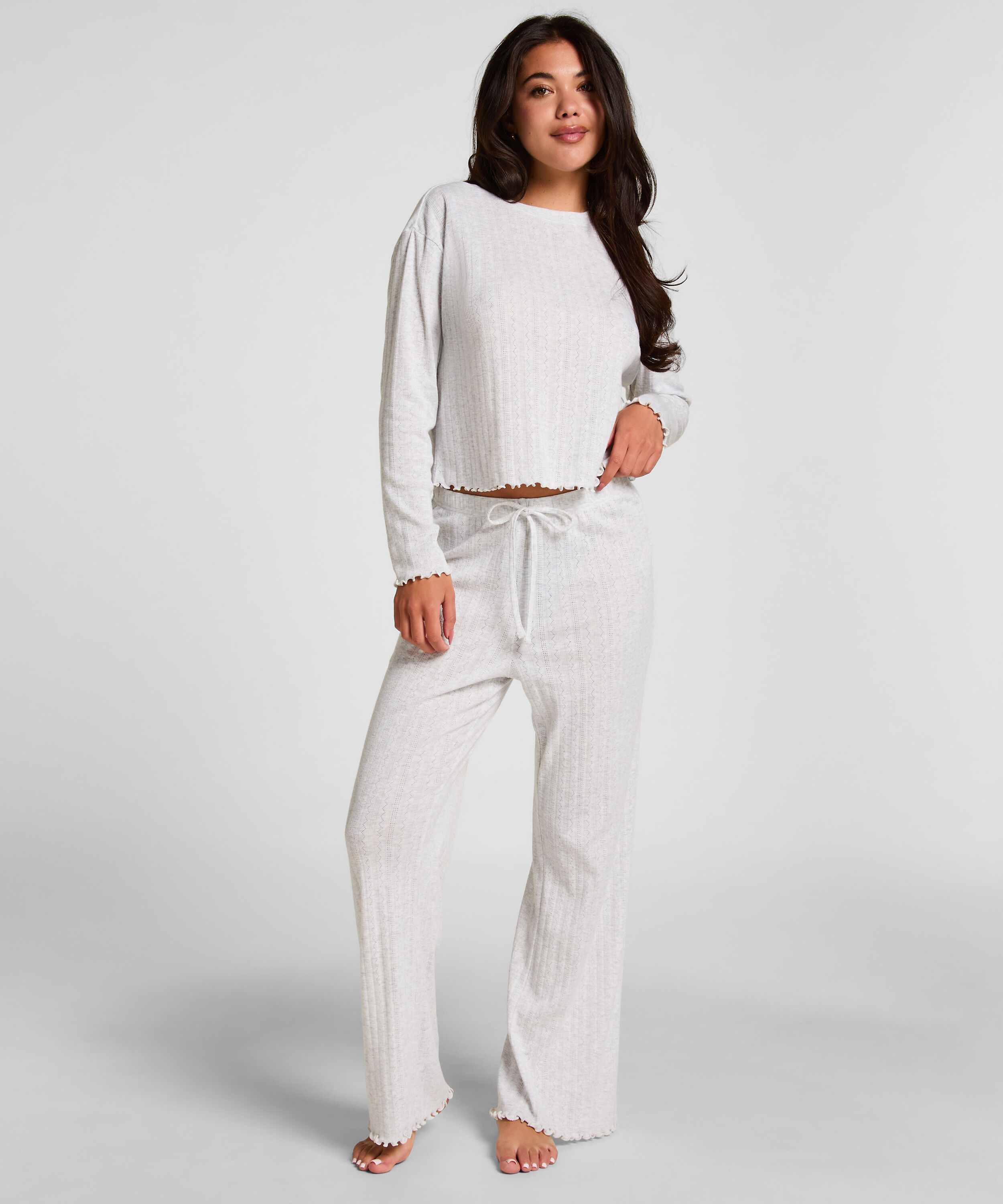 Pantalon de pyjama Pointelle, Beige