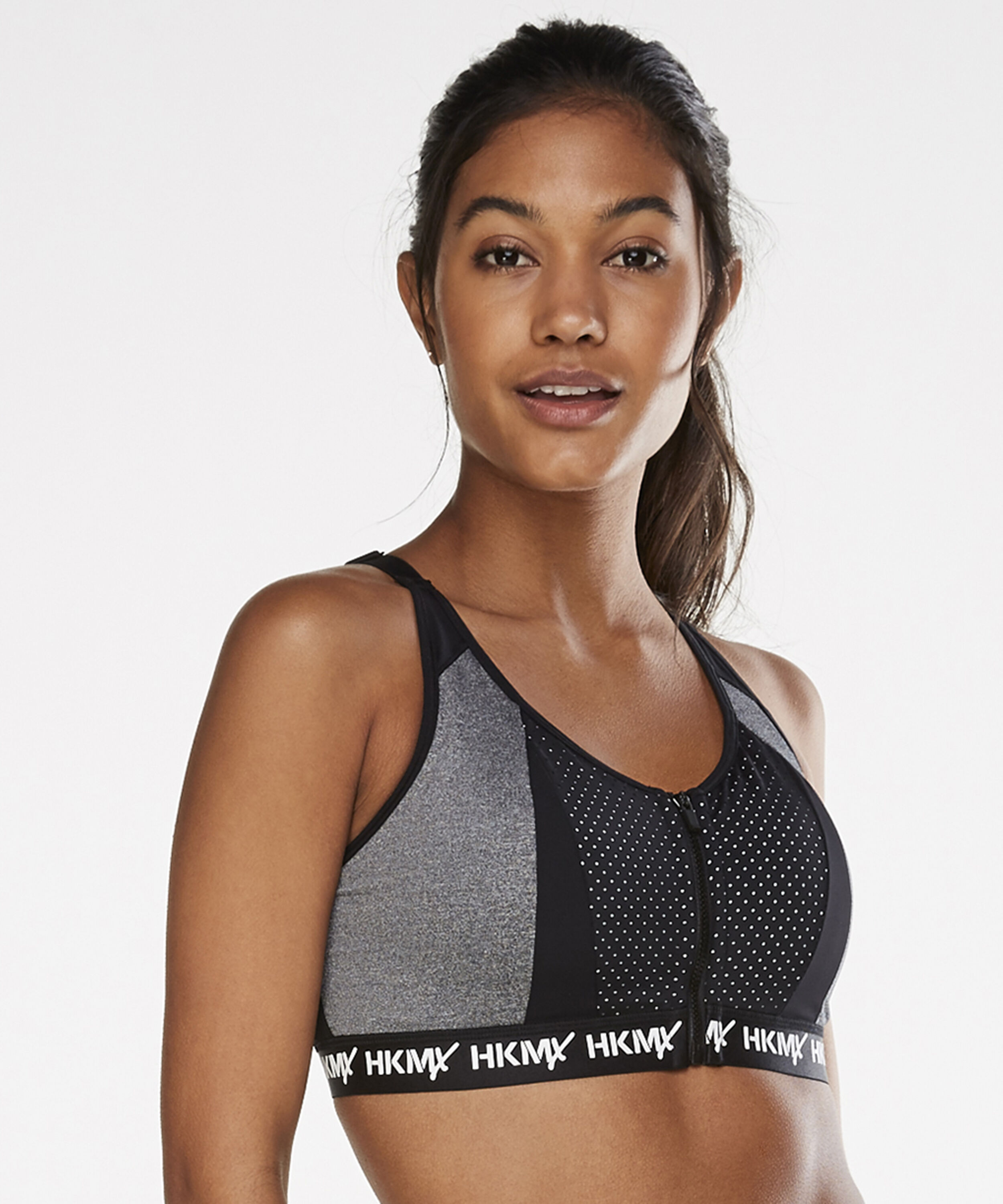 HKMX Soutien-gorge de sport The Pro Maintien niveau 3, Gris