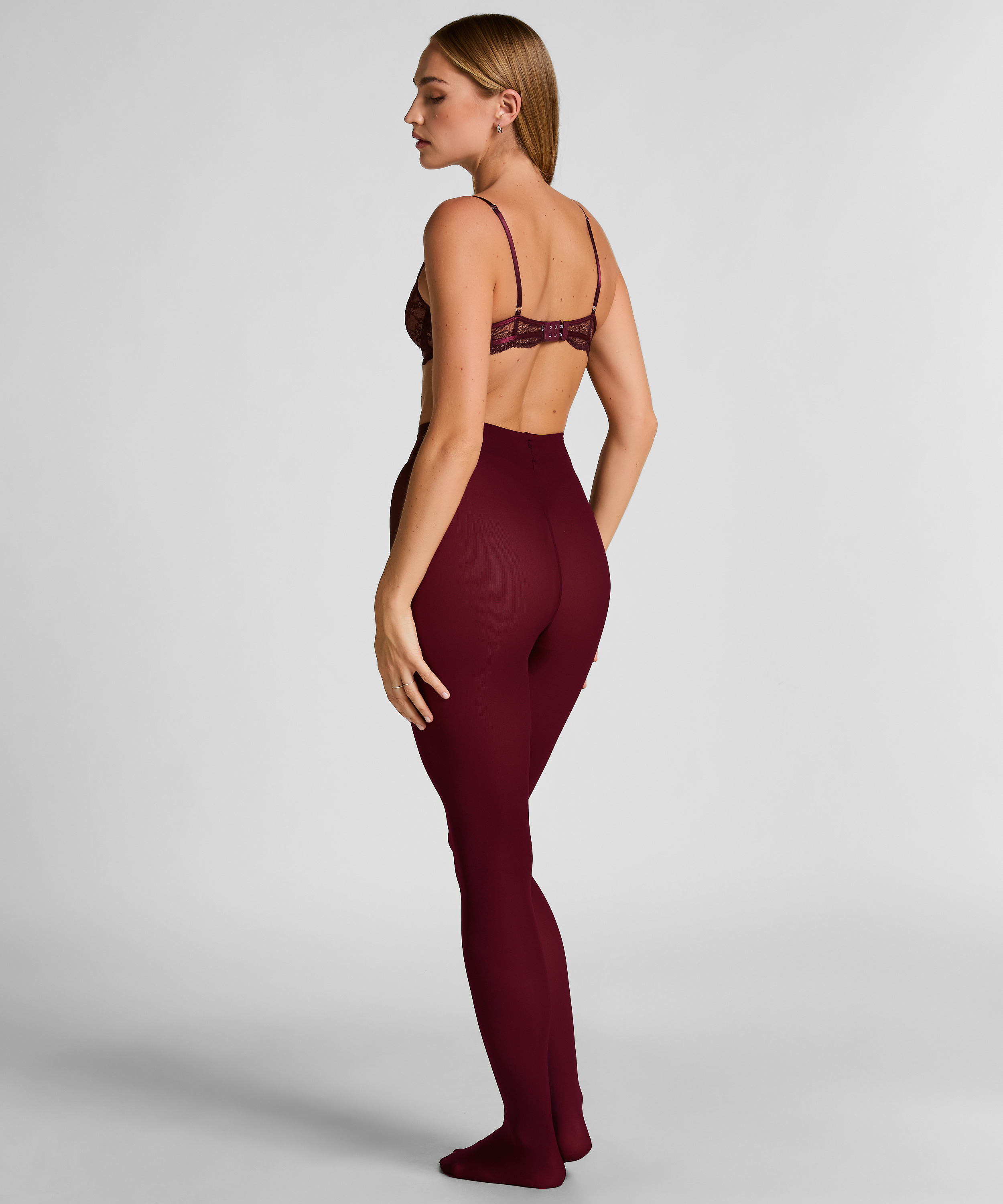 Collants 50 Deniers Toucher Velours, Rouge, main