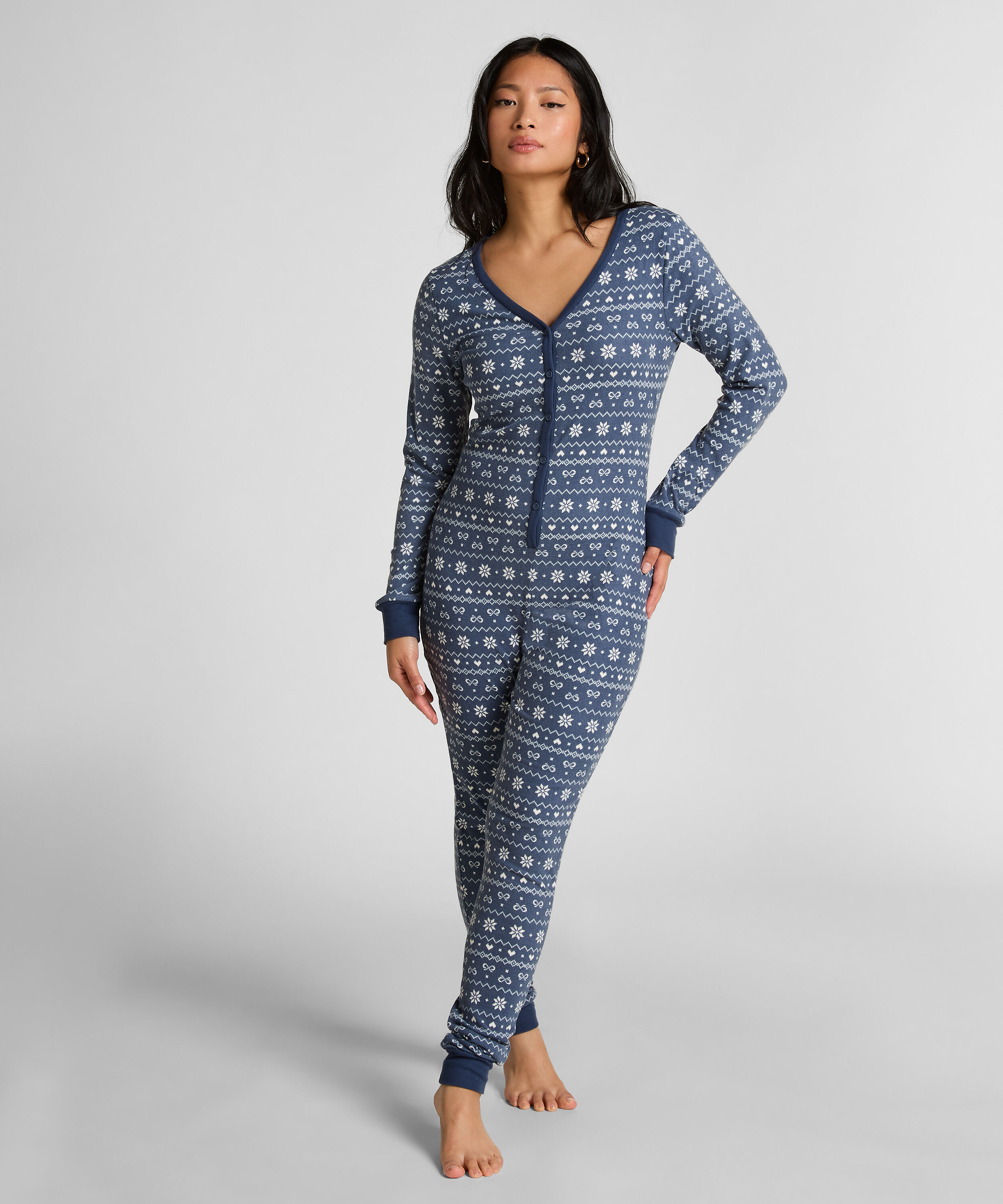 Combinaison de pyjama en Jersey Fairisle, Bleu
