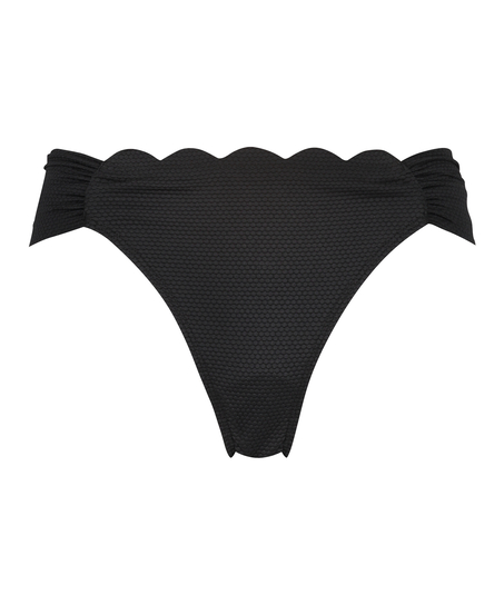 Slip de Bikini Rio Scallop, Noir