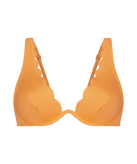 Haut de bikini à armatures non rembourré Scallop, Orange
