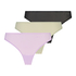 Lot de 3 tanga Invisible bande maille, Violet