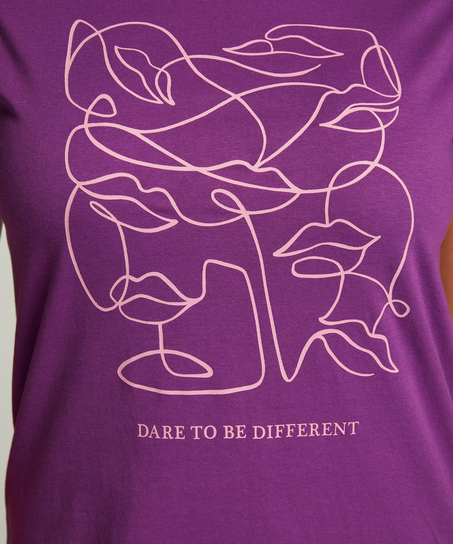 Chemise de nuit &agrave; col rond, Violet