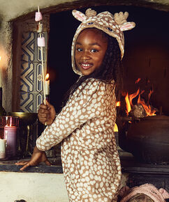 Fleece Onesie Kids, marron