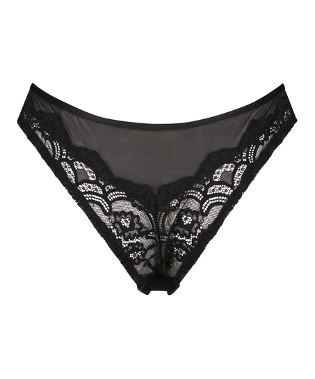 Slip br&eacute;silien &eacute;chancr&eacute; Arla, Noir