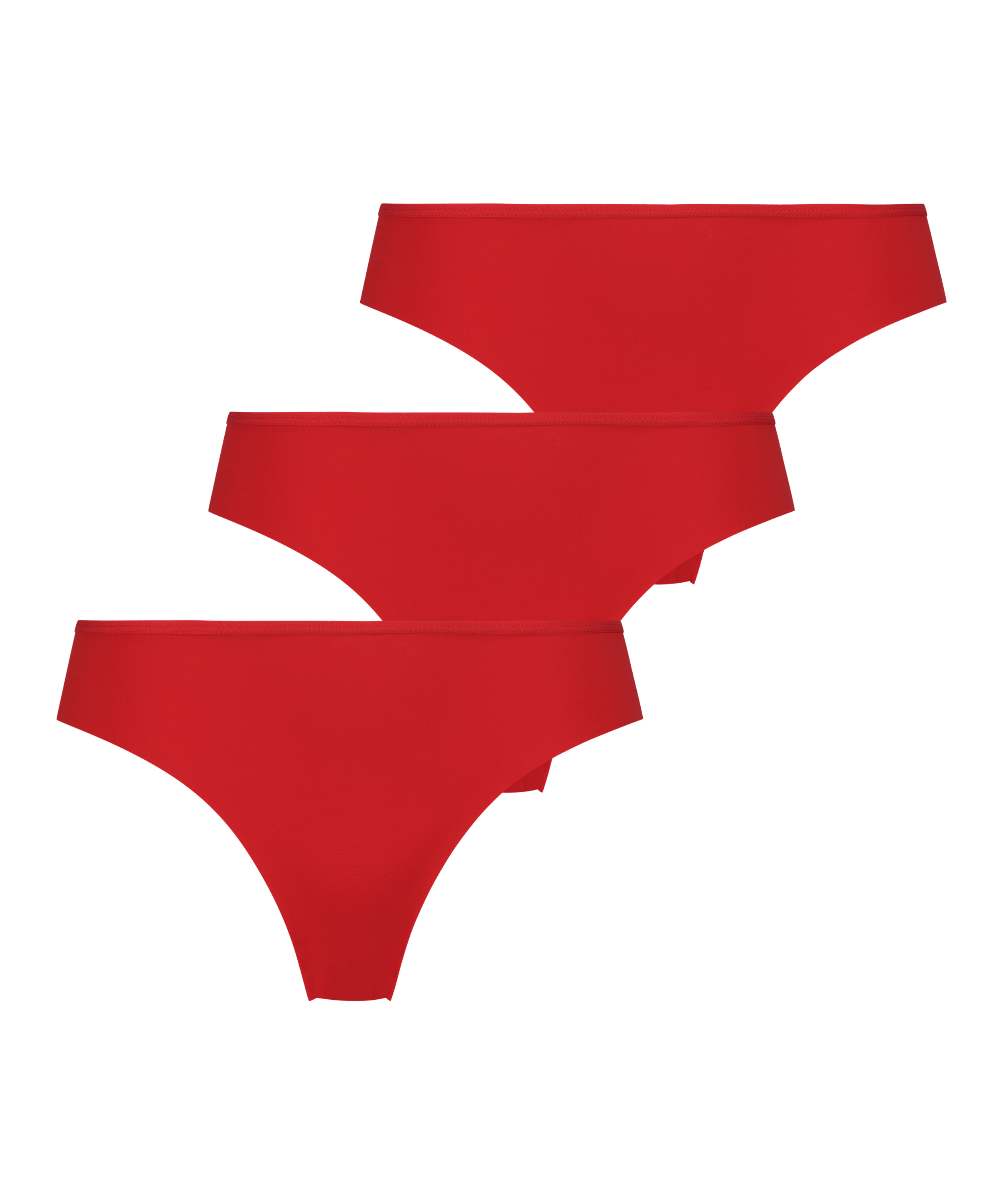 Lot de 3 slips brésiliens Invisible, Rouge, main