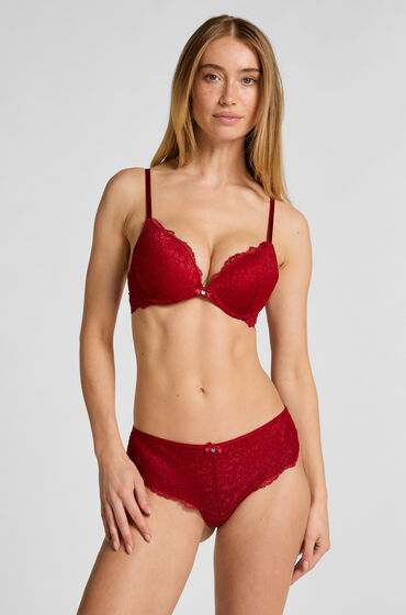 Hunkemöller Slip brésilien Marine Rouge