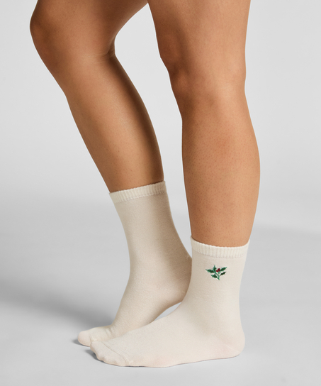 Chaussettes courtes en modal, Blanc