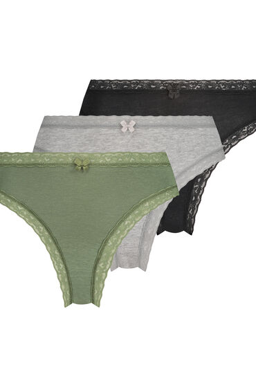 Hunkemöller Lot de 3 culottes Noir