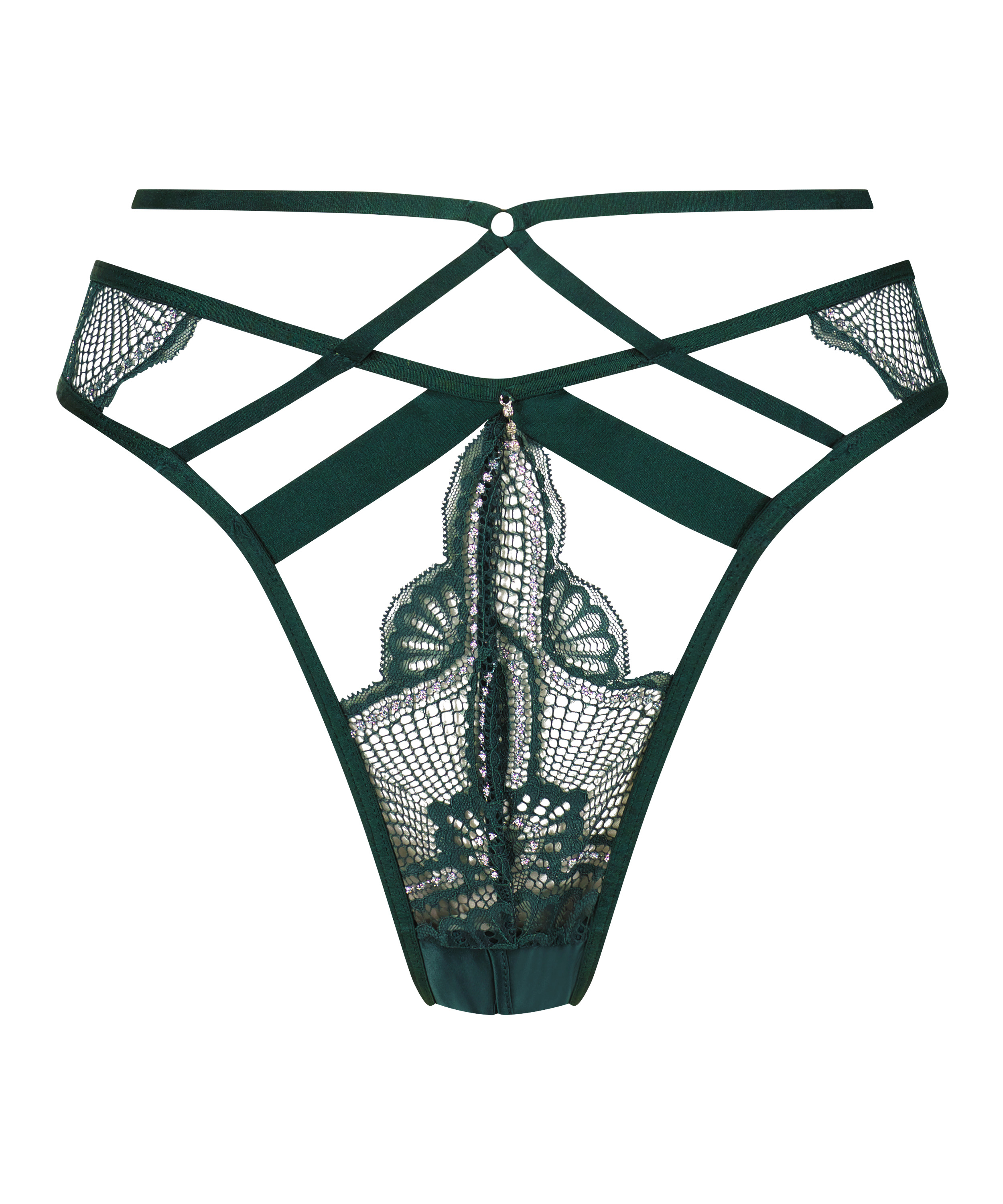 Slip brésilien ouvert Lyra, Vert, main