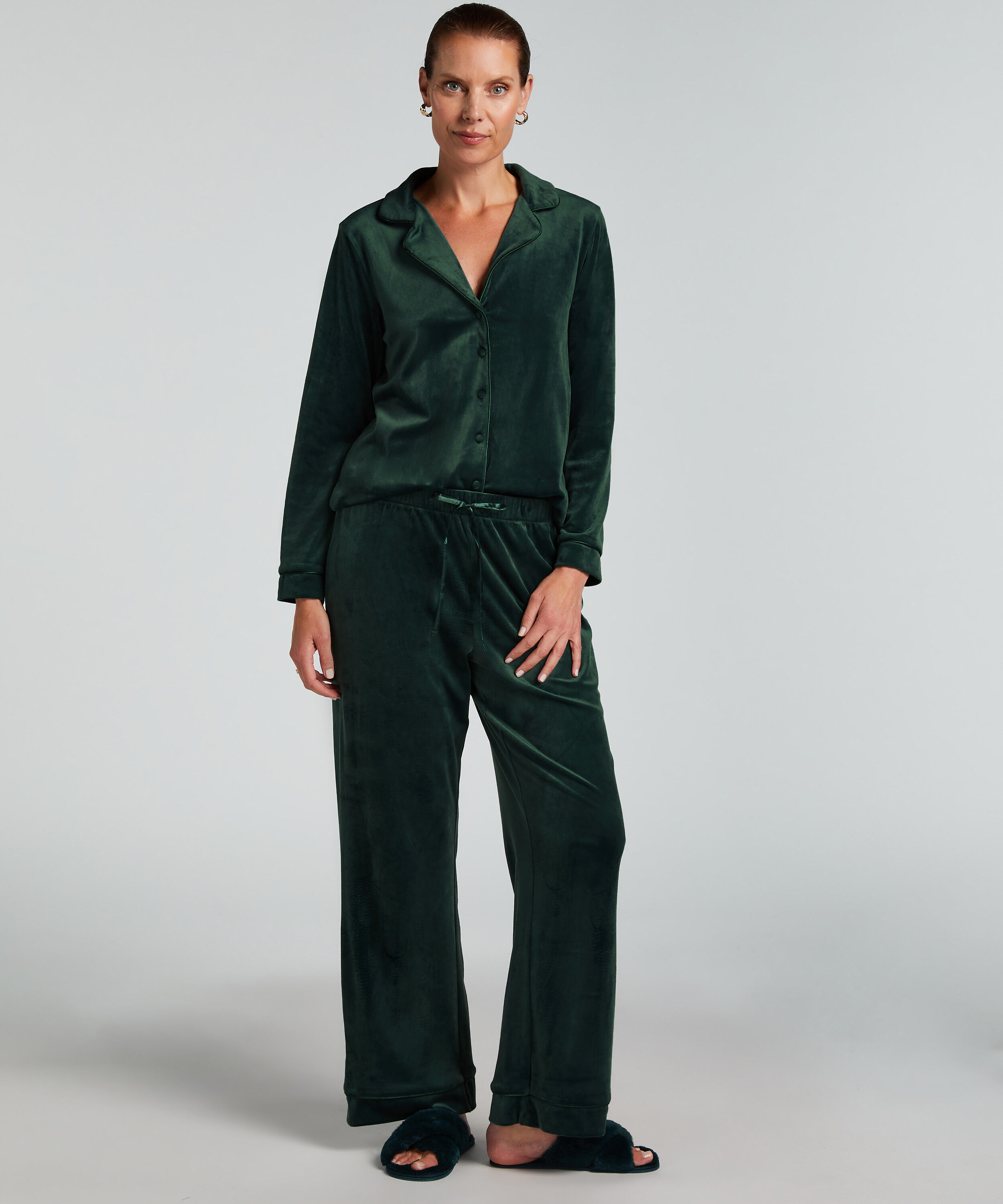 Pantalon de pyjama Velours, Vert
