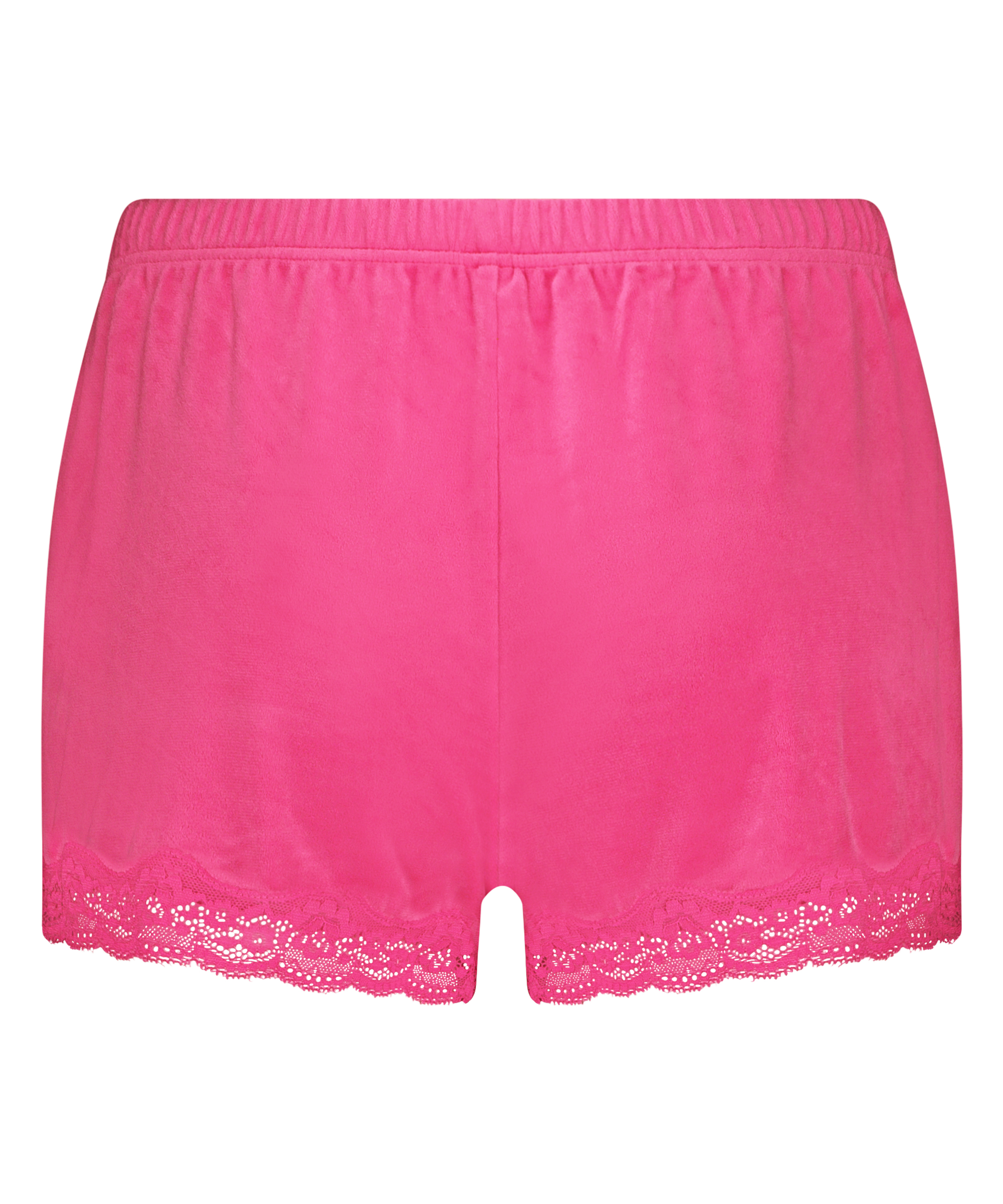 Short en velours à dentelle, Rose, main