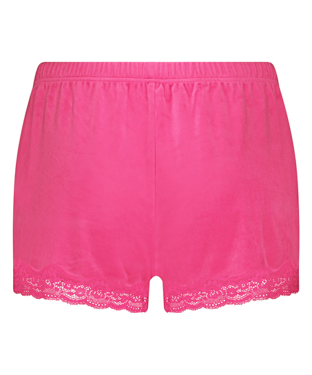 Short en velours à dentelle, Rose
