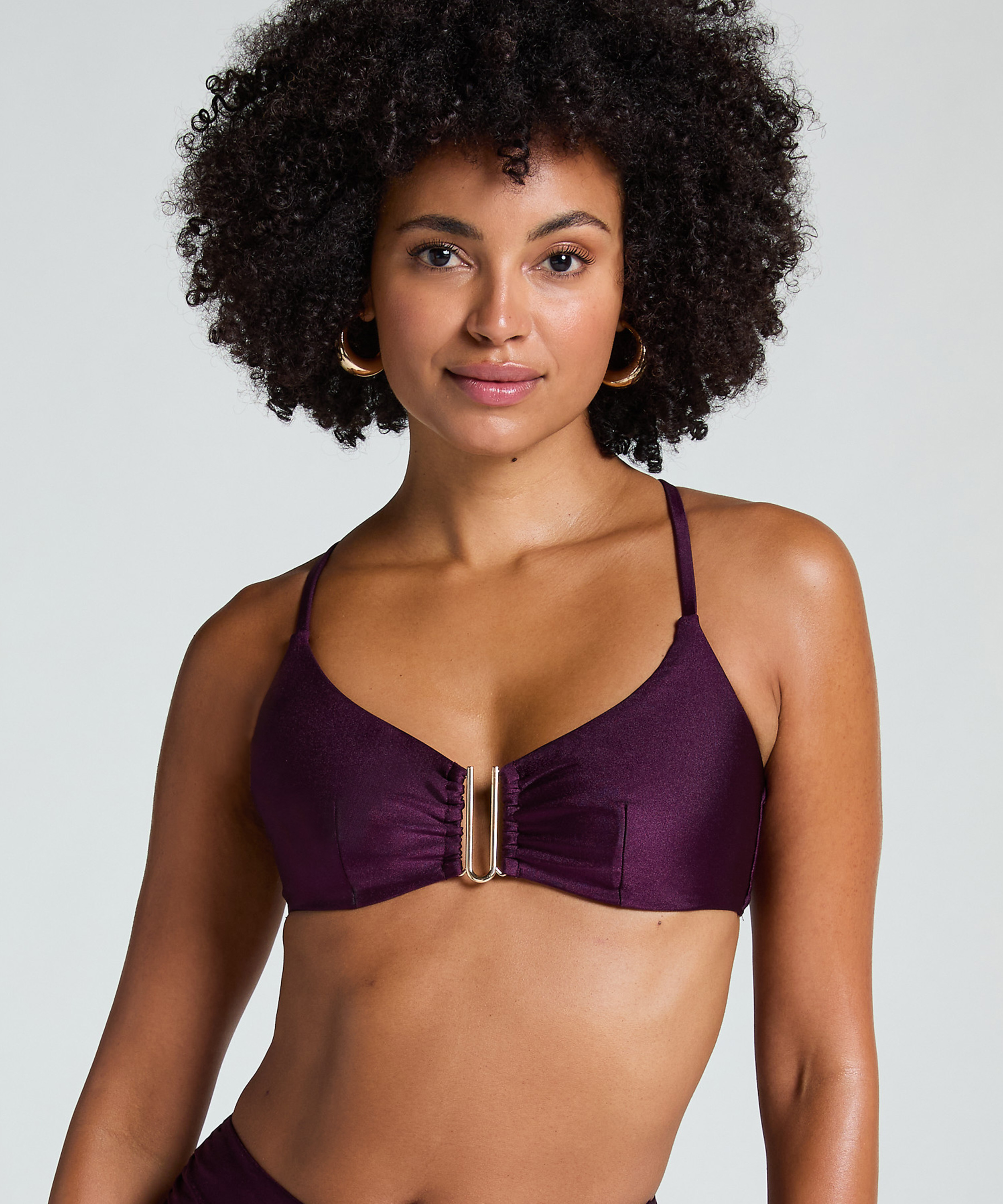 Haut de bikini court Costa, Violet, main