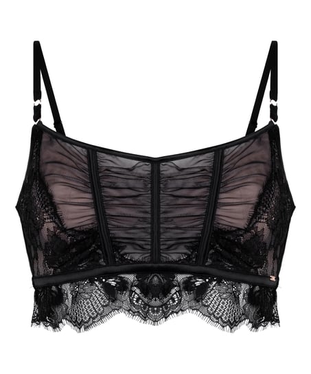 Soutien-gorge &agrave; armatures non-pr&eacute;form&eacute; longline Cynthia, Noir