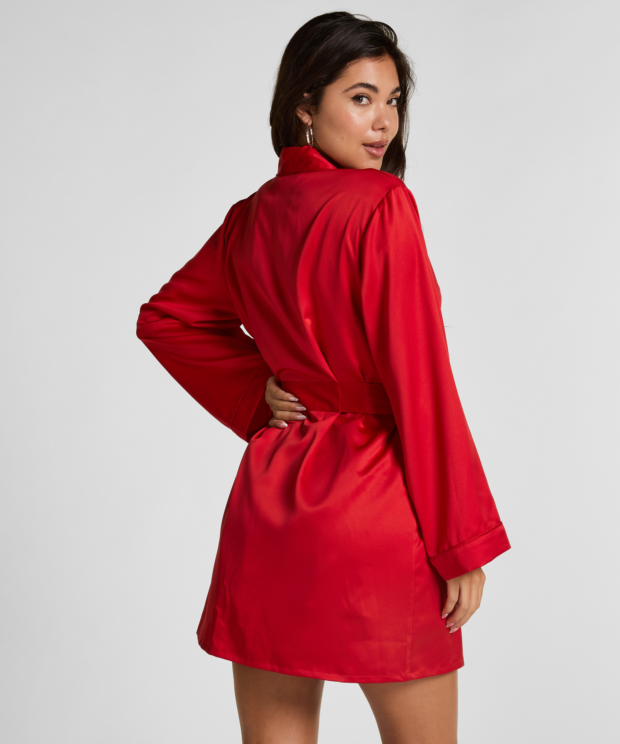 Kimono Satin, Rouge, main