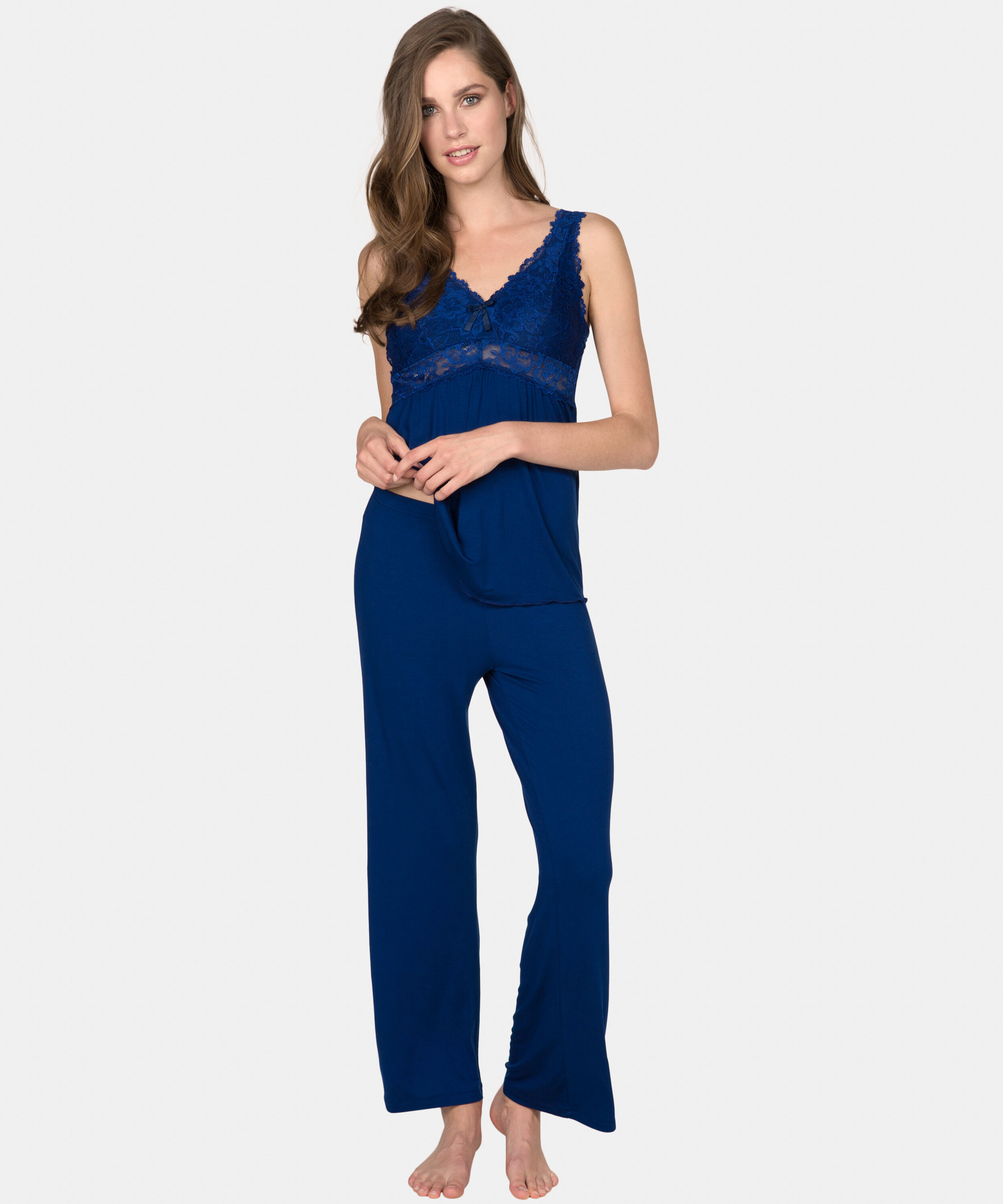 Pyjamaset Modal lace, Bleu