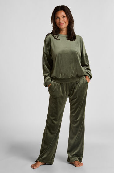 Hunkemöller Pantalon de pyjama velours Vert